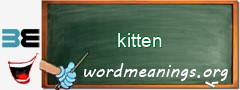 WordMeaning blackboard for kitten